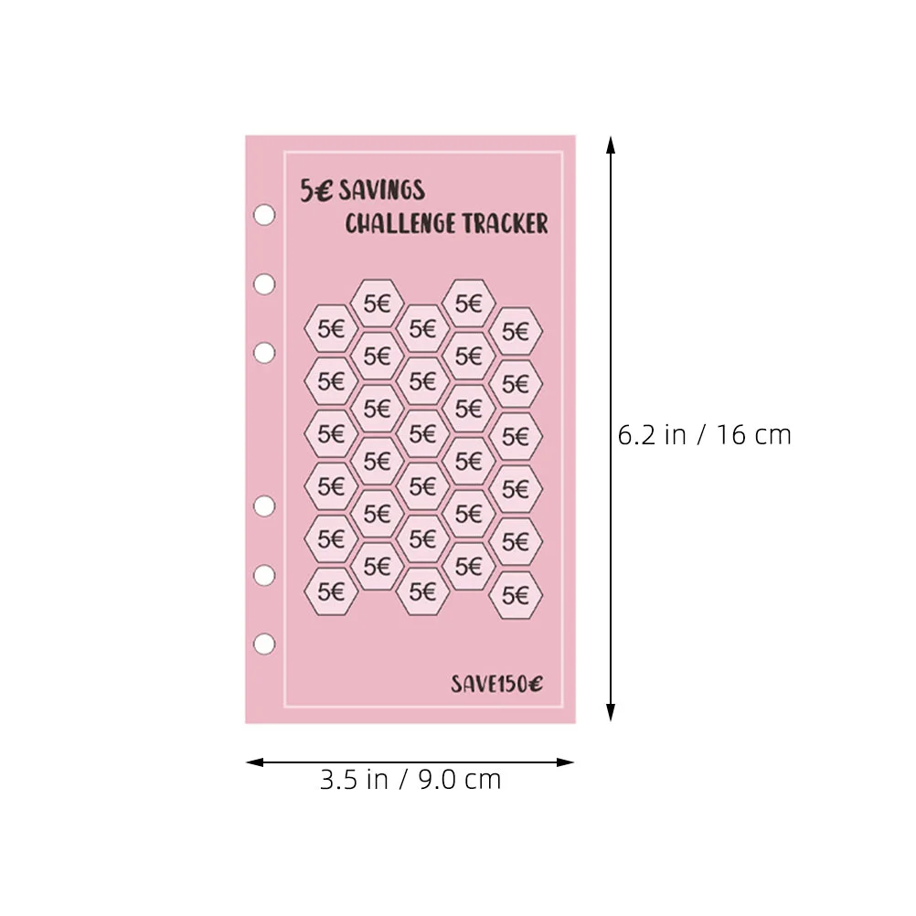 Carpeta de sobres de desafío para ahorro de papel, 48 Uds., Euro Punch, 6 anillas, sobres para efectivo, ahorro de dinero