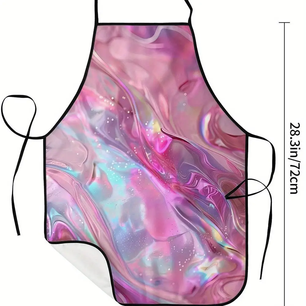 Apron with Dreamy Pink Purple Gradient Fluid Art Abstract Wave Pattern