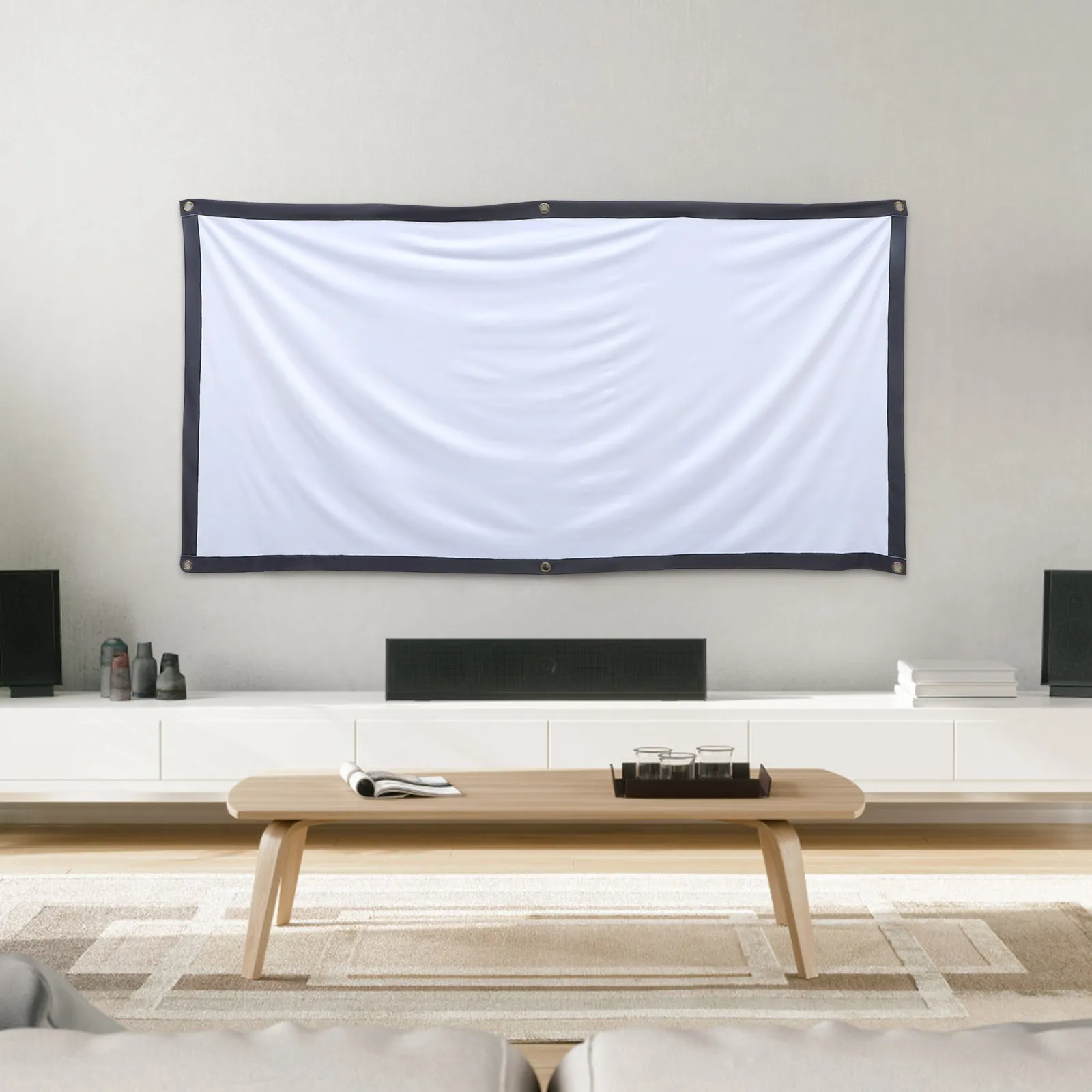 1Set Foldable Anti Crease Projector Screen 60 Inch 16:9 Portable Office School Conference Outdoor Movie Camping