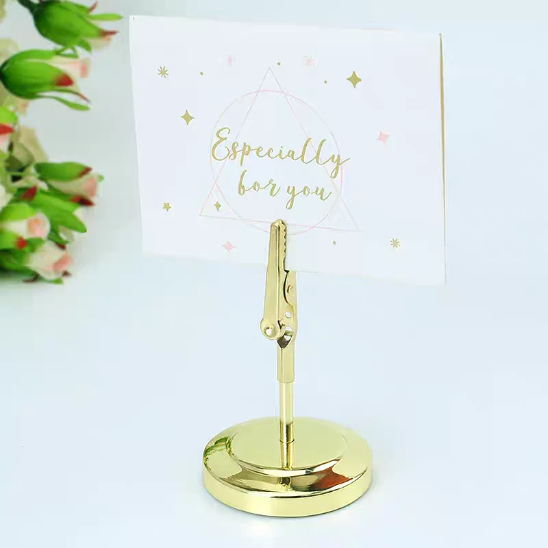 10 PCS Stainless Steel Wedding Photo Sign Holder Clip Price Label Tags Restaurant Table Number Place Card Holder Display Stand