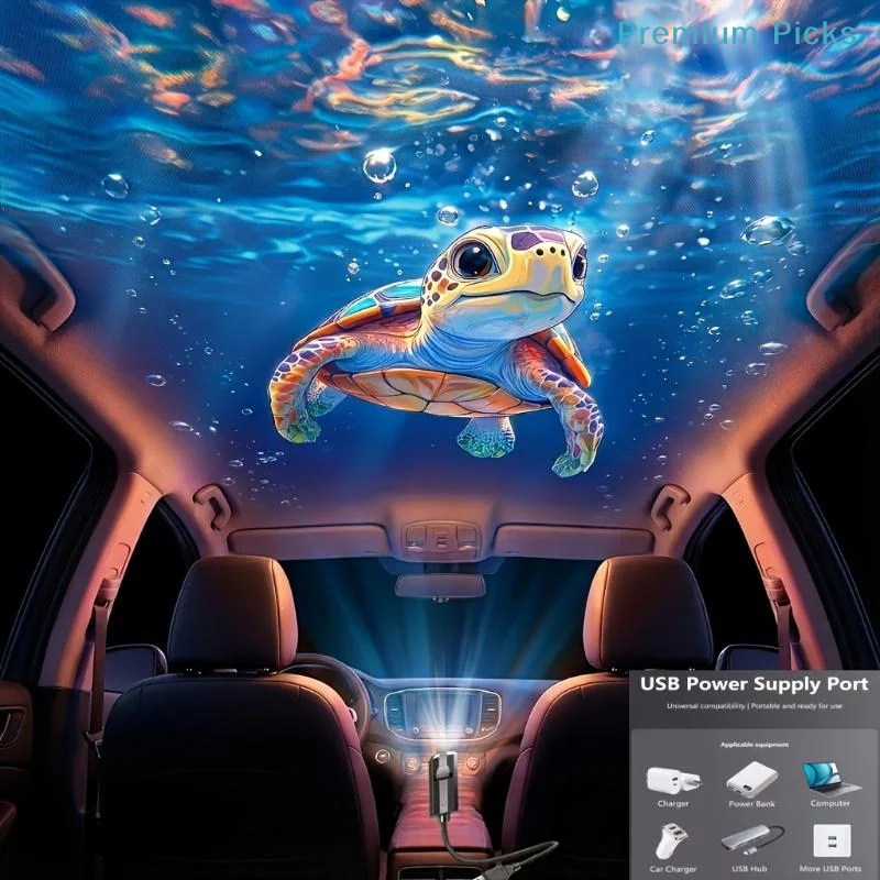 portableLED USB Ocean Projection Lamp with 8pcs Marine Life Panels for Kids Night Light and Underwater Theme Bedroom Decor