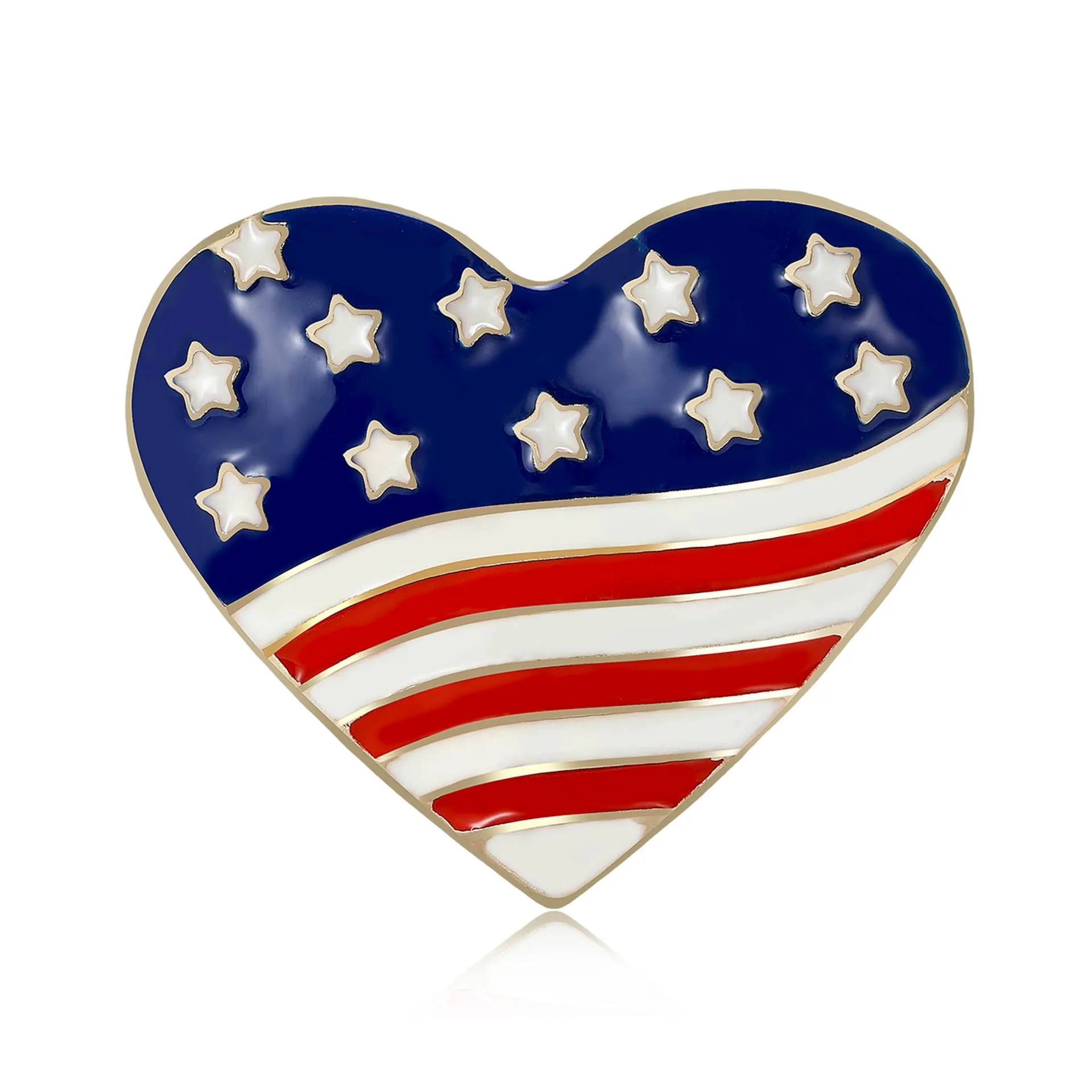 Enamel Statue of Liberty Brooches for Women Unisex Rhinestone American Flag Pins Office Party Friend Gifts Jewelry Accessories