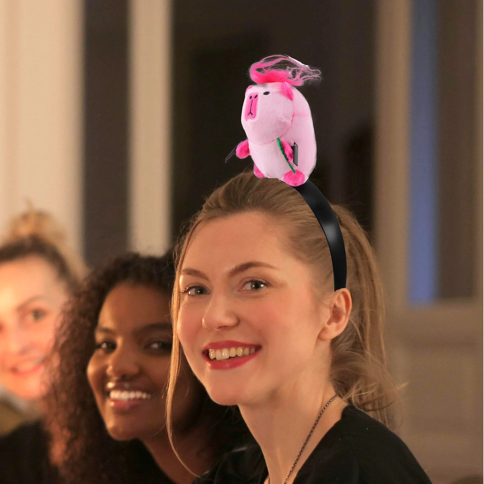

Capybara Headbands Cartoon Hairband Pink Fabric Party Favor Lightweight Comfortable Stage Performance Photo Prop Hair Tools