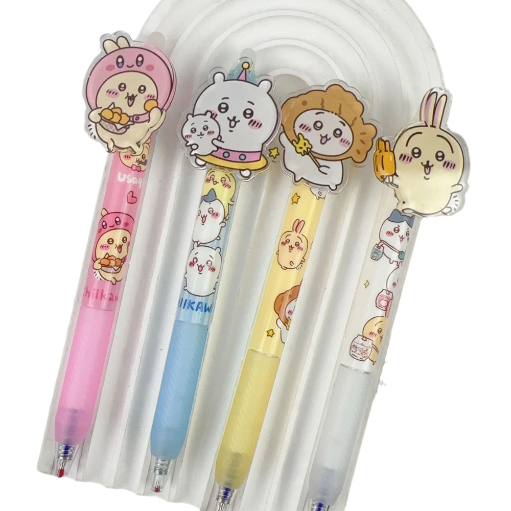 Imagem -04 - Chiikawa Cartoon Pendant Gel Pen Ornamentos de Alto Valor Press Signature Pen Papelaria Estudante Bonito Atacado Pcs