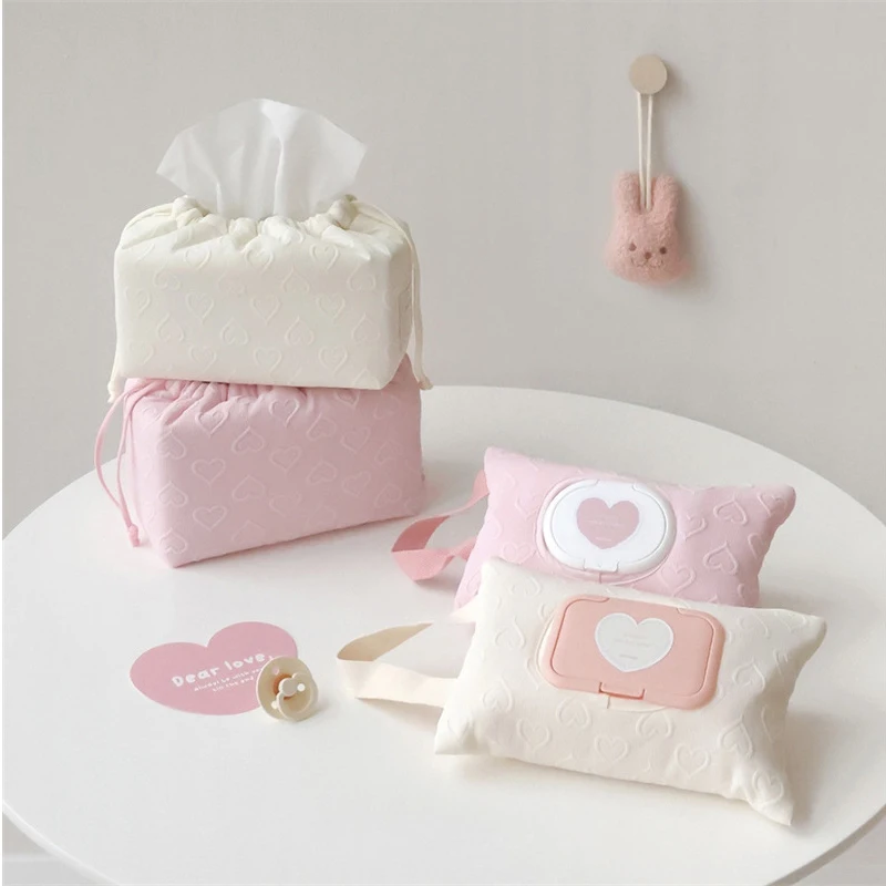 Portable Wet Wipes Case Pram Bag String Tissue Boxes Infant Baby Stroller Accessories Towel Cover Newborn Hanging Bag for Cart