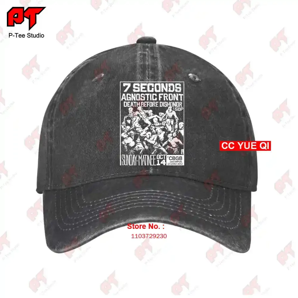 7 Seconds Agnostic Front At Cbgb Old Punk Rock Concert Flyer Baseball Caps Truck Cap STID