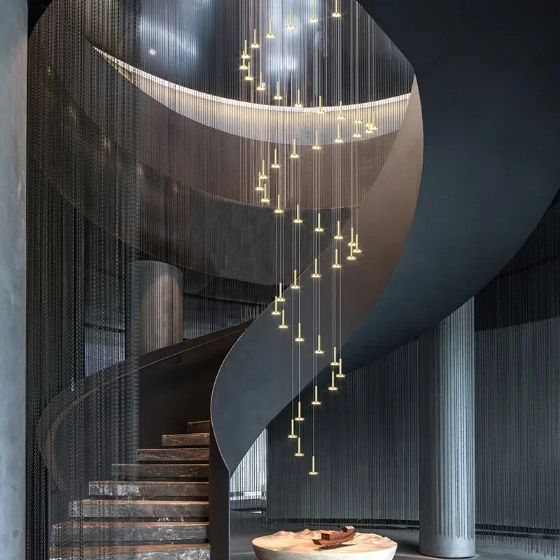 Nordic Minimalist Meteor Shower Hanging Chandelier For Staircase Living Room Modern New Trend Home Decor Lighting Lustre Fixture