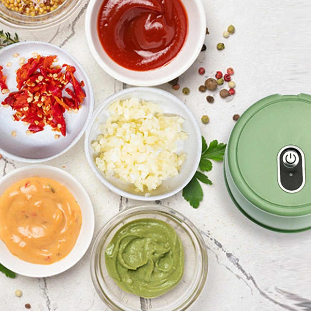 Electric Wireless Garlic Pounder Detachable Washable Veggie Crusher For Guacamoles Ginger