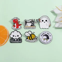 Dinosaur Sewing Machine Bee Enamel Pins Funny Cute Lightning Cloud Brooch Weather Symbol Lapel Badge Jewelry Pin Gift Wholesale