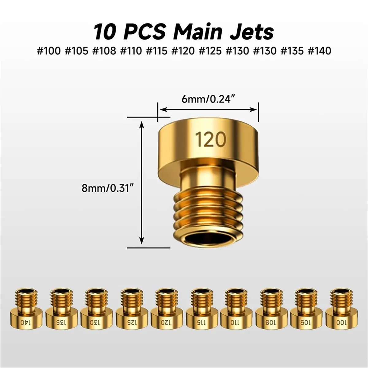 Hhtl 40-Piece Carburetor Main Injection Slow-Speed Pilot Je…