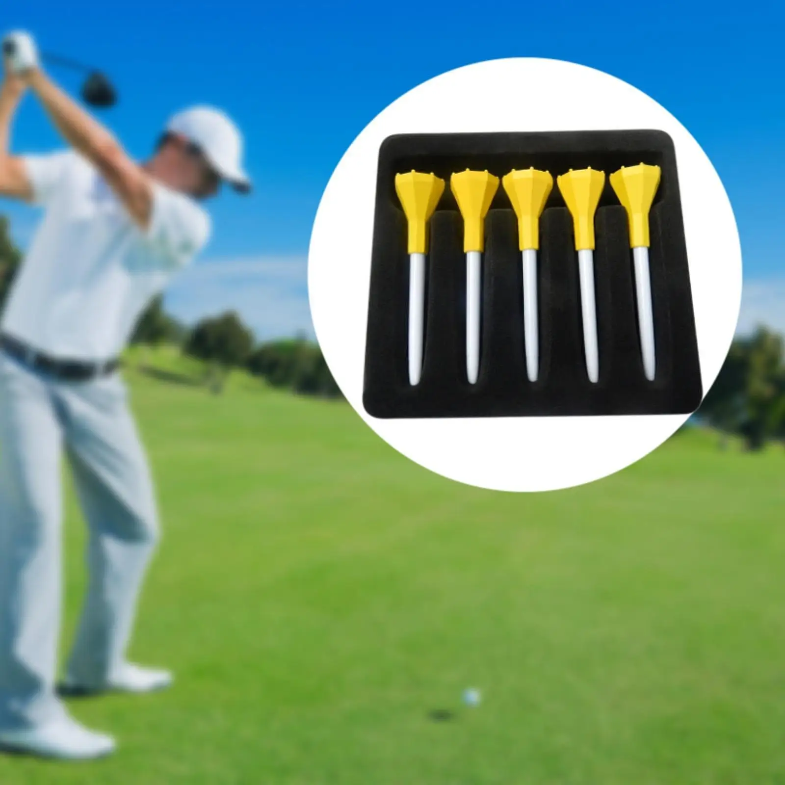 5Pcs Golf Tees Ball Holder Stable Reduce Friction Golf Mat Tees Golf Ball Tees for Driving Putting Chipping Outdoor Practice