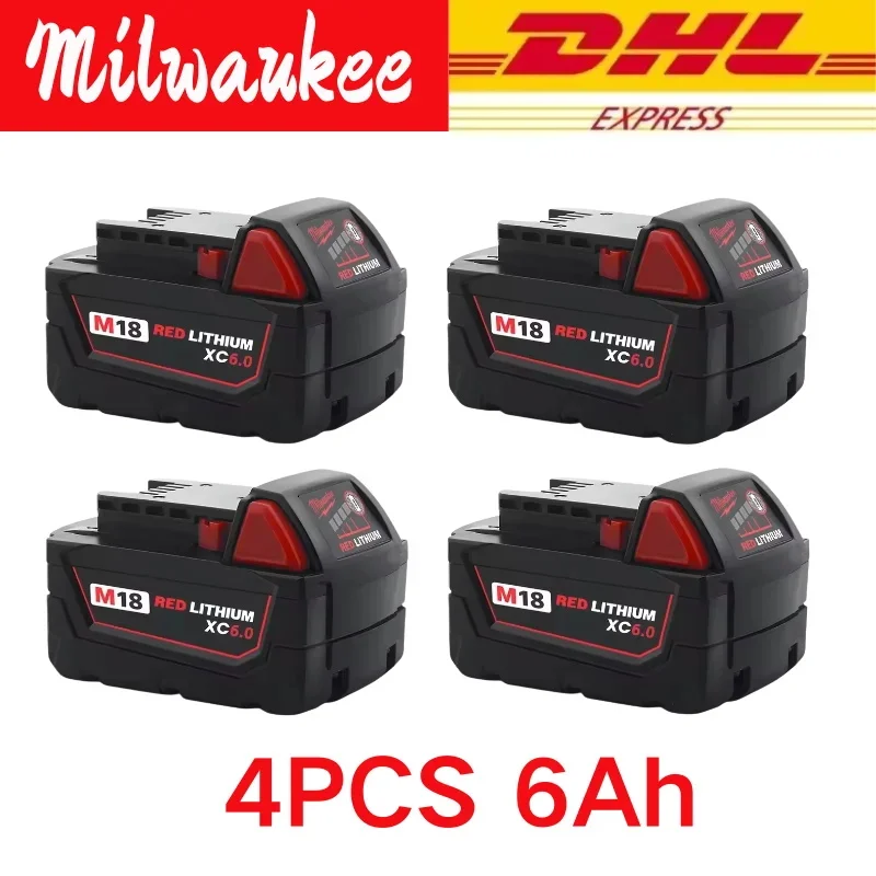 

100% original Milwaukee battery, M18 battery, M18B6，6.0Ah， Charger, Milwaukee 48-11-1860 48-11-1850 1840 Tool Lithium Battery