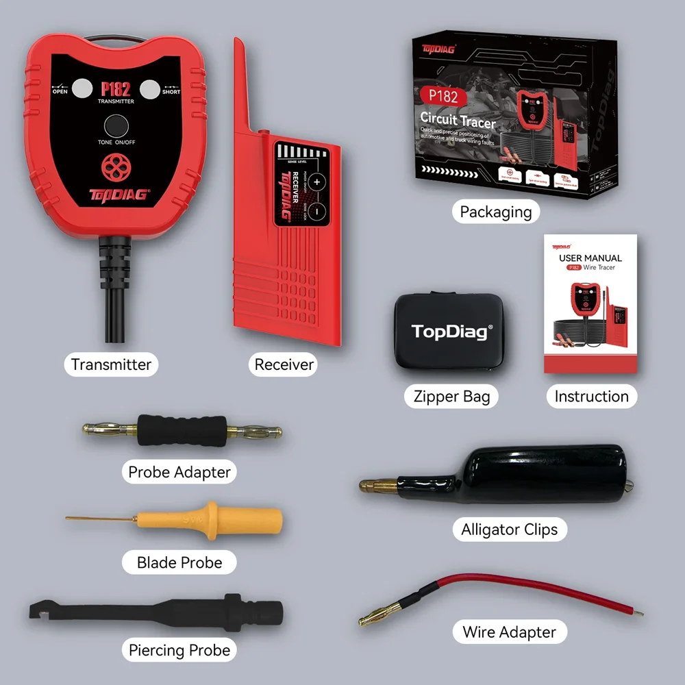 

P182 For Vehicle Electrical Systems - Wire Breaks & Shorts Locator Tool Smart Wire Finder Professional Circuit Tracer
