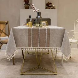 Tablecloth, cotton and linen anti-wrinkle and anti-fading embroidered tablecloth, rectangular tablecloth, tabletop decoration