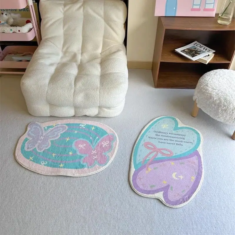 

Korean Sea Salt Cream Carpet Living Room Imitation Cashmere Soft and Comfortable Ins Bedroom Bed Blanket Mat Non-slip Feet