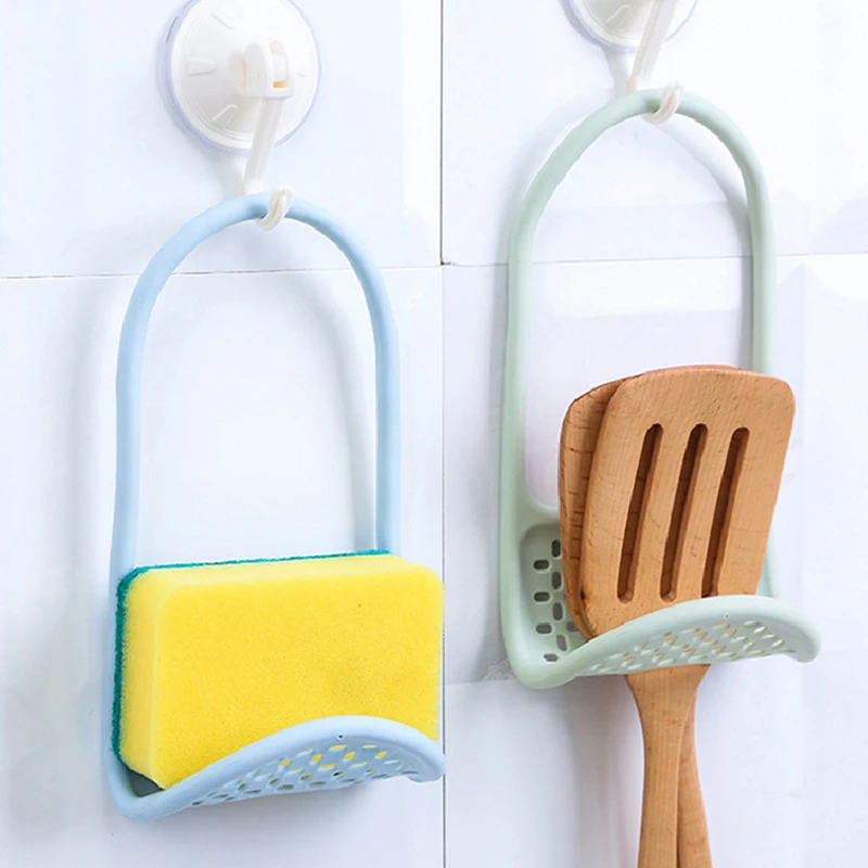 1PC Portable Versatile Kitchen Sponge Soap Sink Holder  Drying Organizer Rack Accessory Bathroom Rack Home Drainer HangingBasket