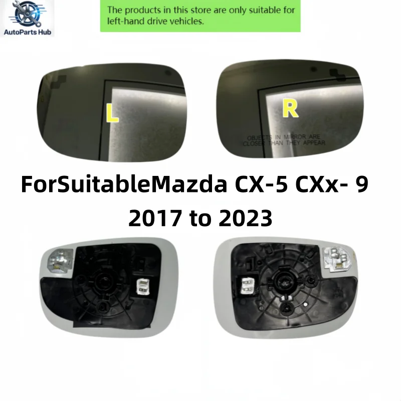 For Suitable Mazda CX-5 CXx-9 2017 to 2023 (Models TK71-69-1G7 and TK71691G7), with Heated Blind Spot Rearview Mirror Glass