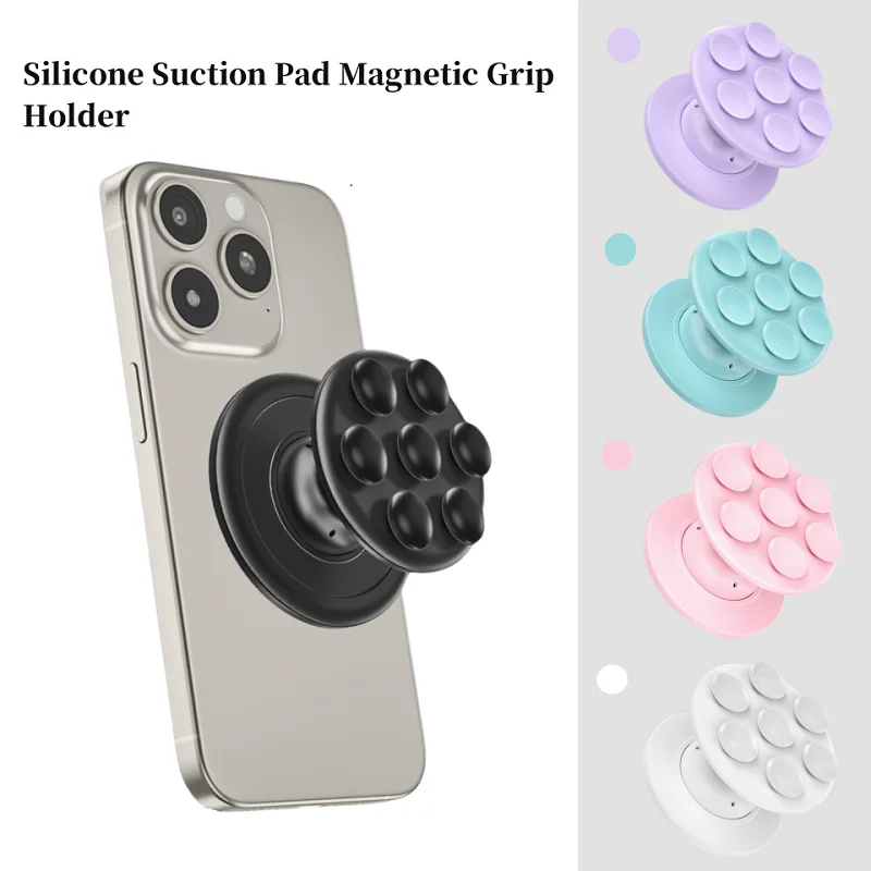 

Magsafe Phone Grip Holder For iphone Samsung Silicone Suction Pad Magentic Phone Finger Grip Stand Pocket Socket GripTok