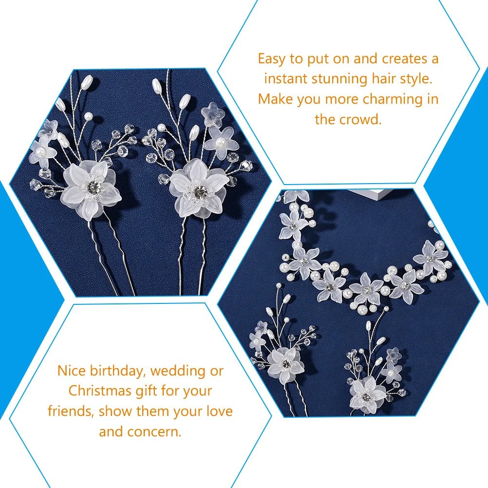 

1Set Pearl Flower Headband Bridal Wedding Hair Accessory for Birthday Party Prom Women Headdress Flower Headband