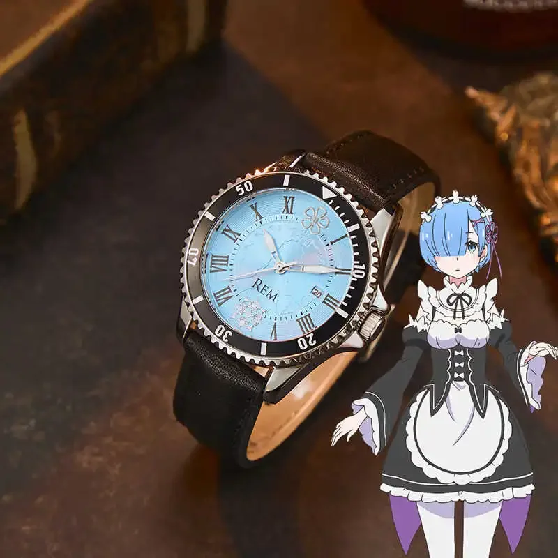 Re:Life in a different world from zero Re0 Rezero Anime Emilia Emiria Rem Echidna Watch Waterproof Manga Role Action Figure Gift