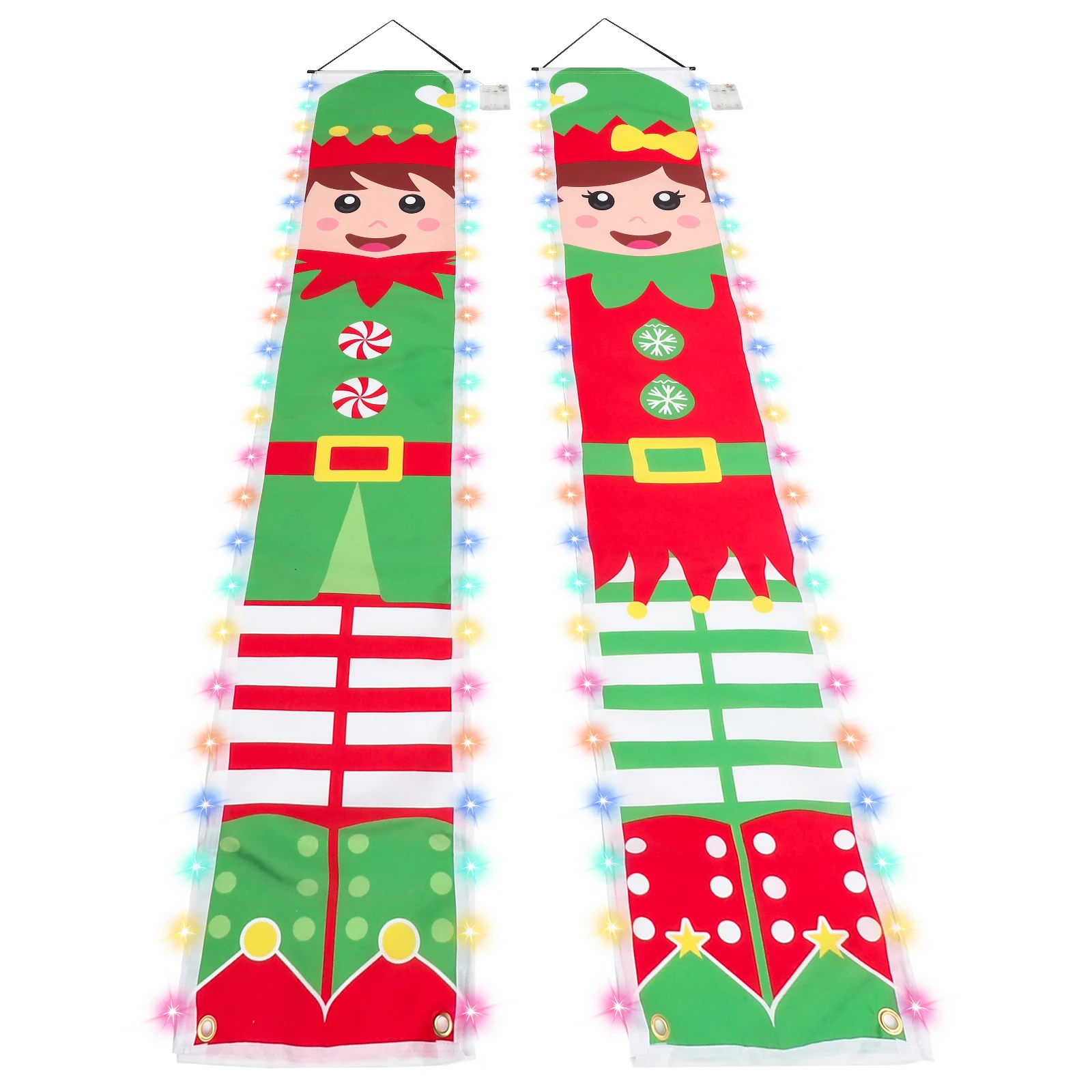 

Couplets Polyester Xmas Porch Sign Non Fading Party nament Yard Garden Home Supplies Christmas Theme