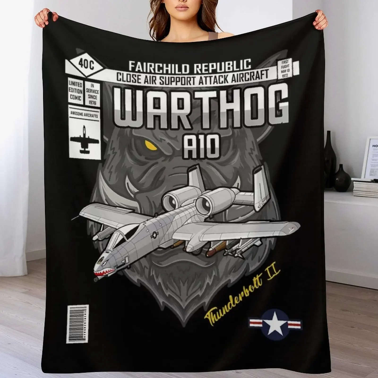 

A-10 Warthog Limited Edition Comic Throw Blanket Moving christmas decoration Luxury Throw bed plaid Blankets