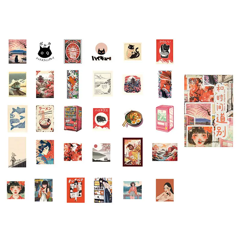 30pc Japanese Girl Graffiti Sticker Set image