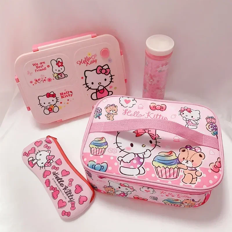 

Sanrio Hello Kitty Handbag Cartoon Student Lunch Box Bag Melody Lunch Box Insulation Bag Large Capacity Storage Bag