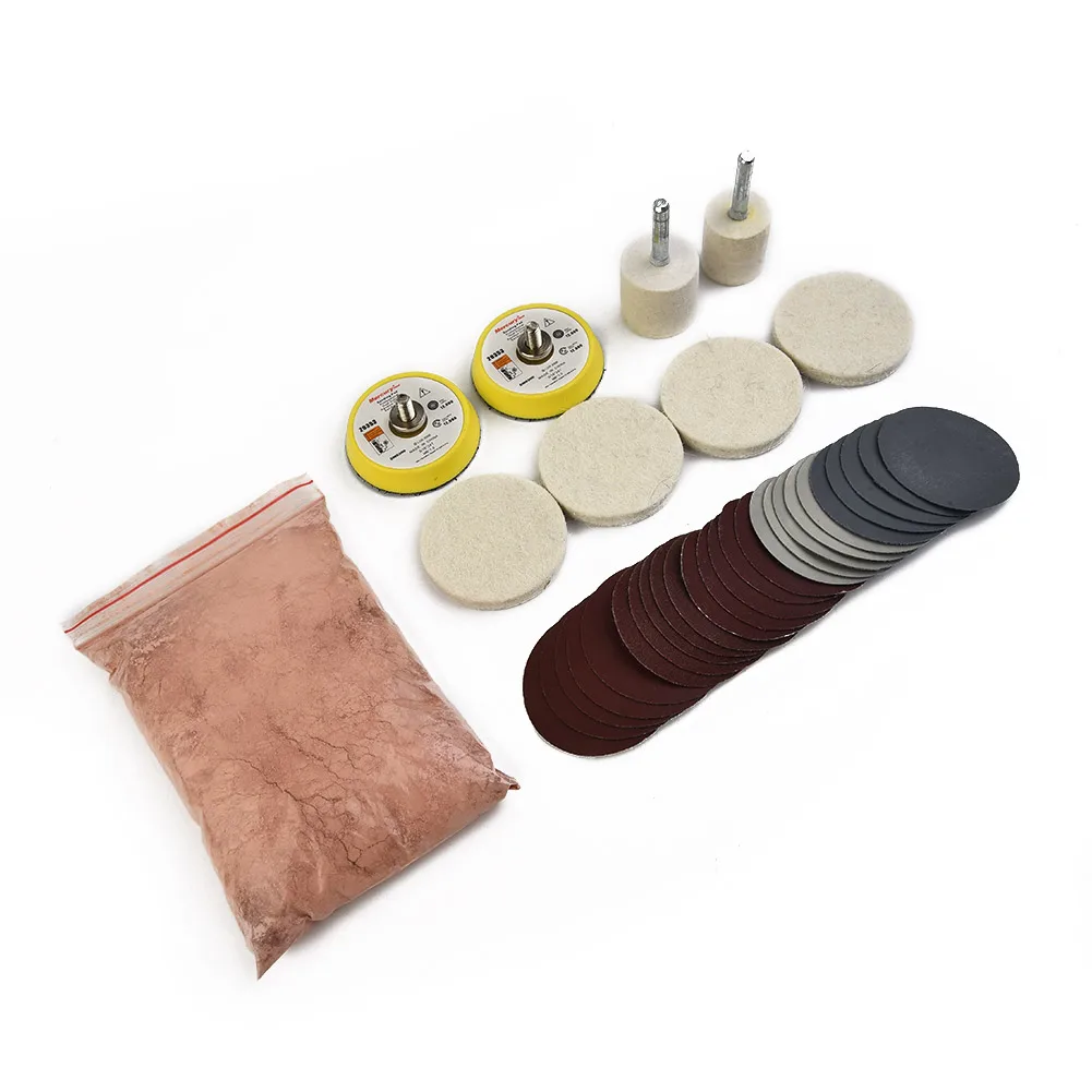 34pcs/Set Deep Scratch Remover Repair Glass Polishing Kit Wool Polish Pad High Quality Car DIY Repair Glass Kit Accessories