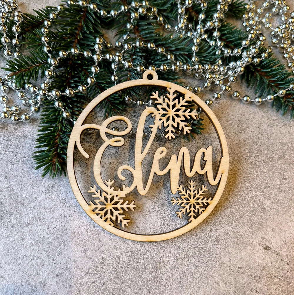 

Personalized Different Names Wooden Christmas Ornament Custom Christmas Snowflakes Bauble Ball With Name And Year Xmas Gift