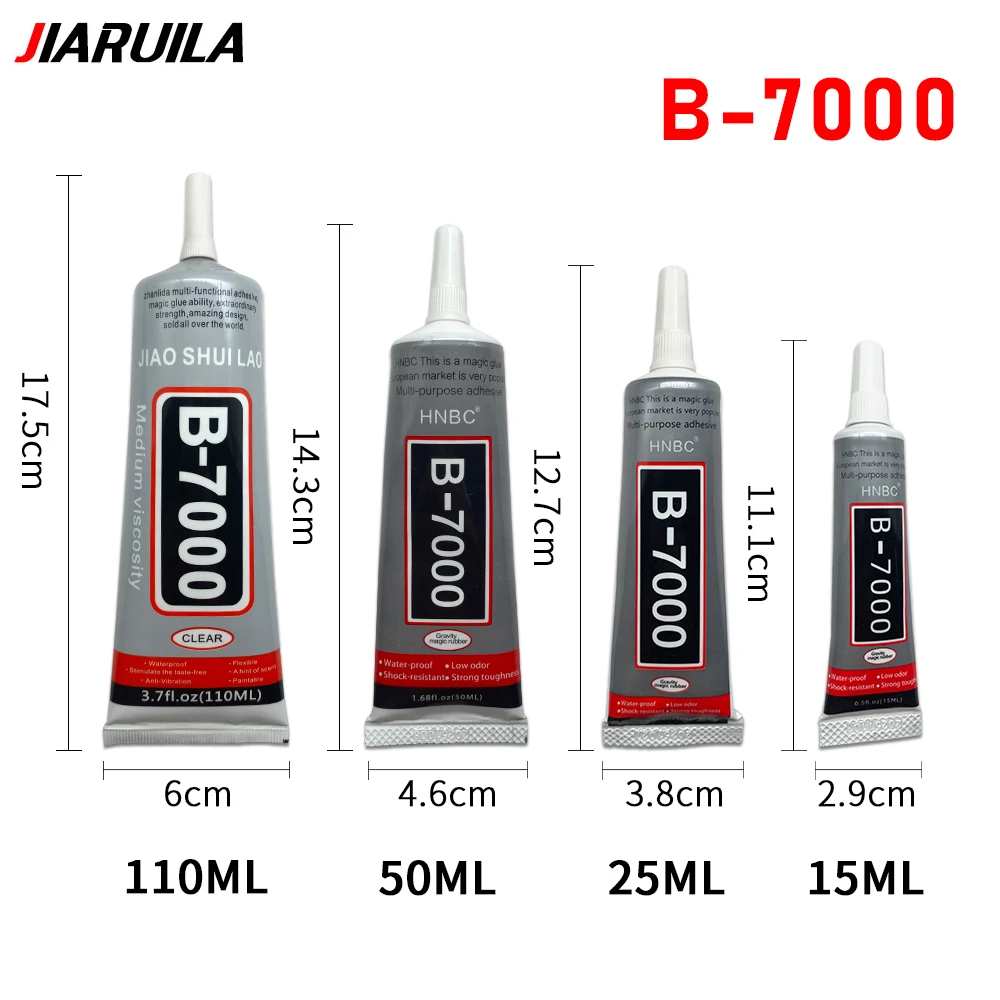 10Pcs，B7000 Clear Contact Phone Repair Adhesive Universal Glass Plastic DIY Glue T-7000 With Precision Applicator E-7000 B-7000