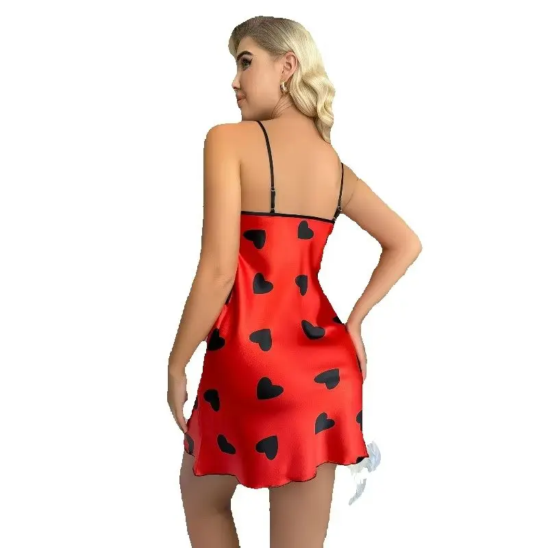 Sexy Backless Slip Dress Breathable Snd Comfortable Nightdress Summer Love Lace Pajamas Skirt Women's Home Wear