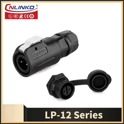 Cnlinko LP12 IP67 Waterproof Industrial Plug Socket Power Connector 2 3 4 6 Pin for Solar LED Grow Light Stage Light Drone