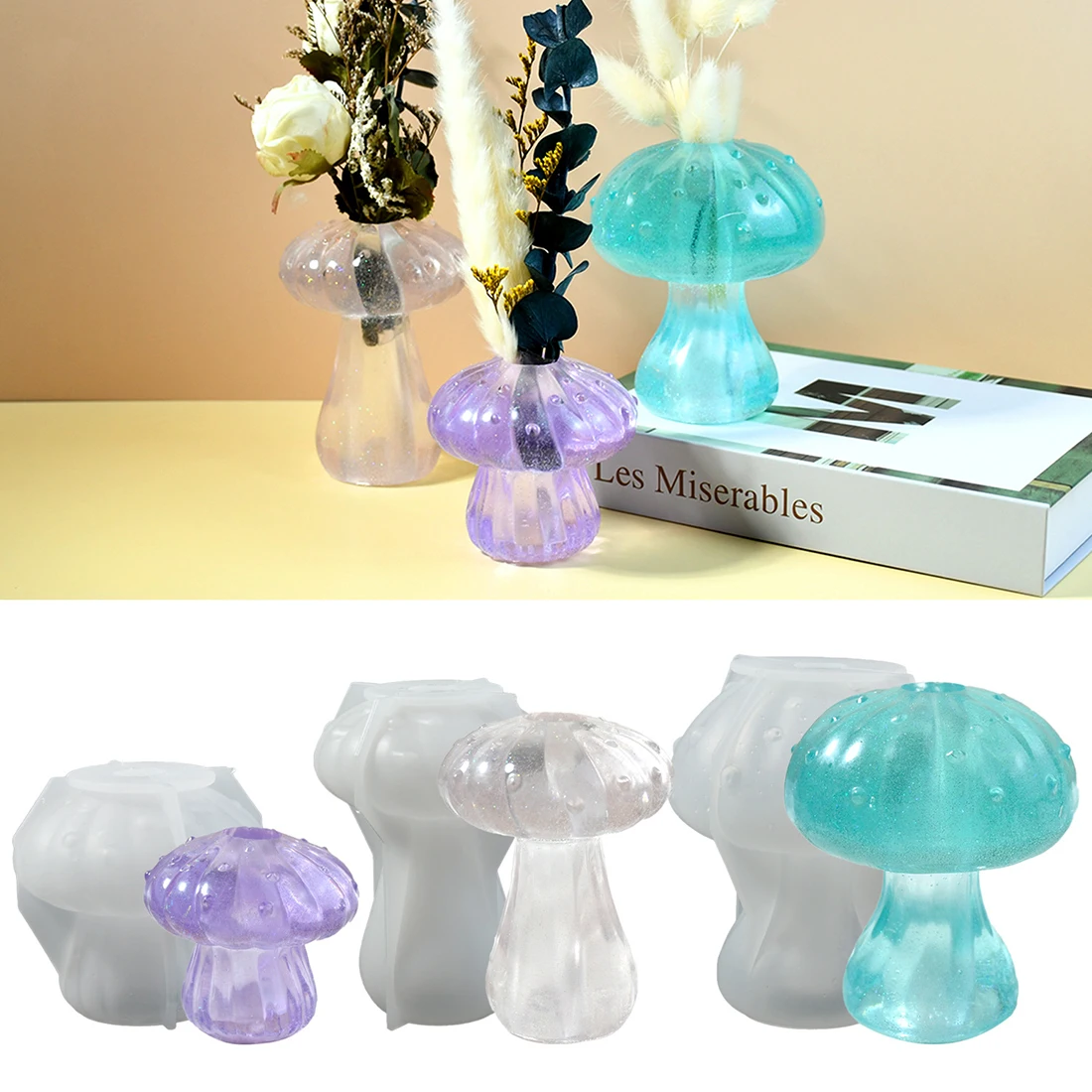 3D Mushroom Shape Silicone Molds Candle Mold For DIY Epoxy Resin Mold Gypsum Aromatherapy Making Plaster Soap Mould Home Decor