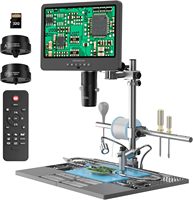 Andonstar AD249SM Plus 10.1'' Digital Soldering Microscope with 3 Lens Pro Metal Stand Soldering Station for Electronics Repair
