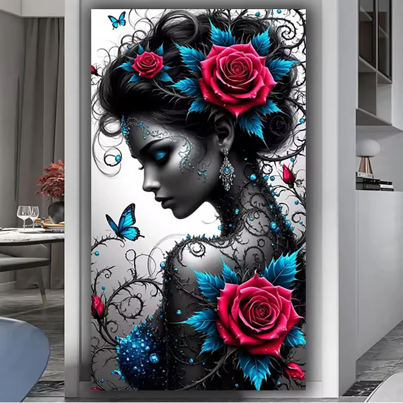 

Amazing Tattoo Rose Woman Diamond Painting New 2026 Full Square Round Drill Diamond Embroidery Picture Mosaic Living Room Decor