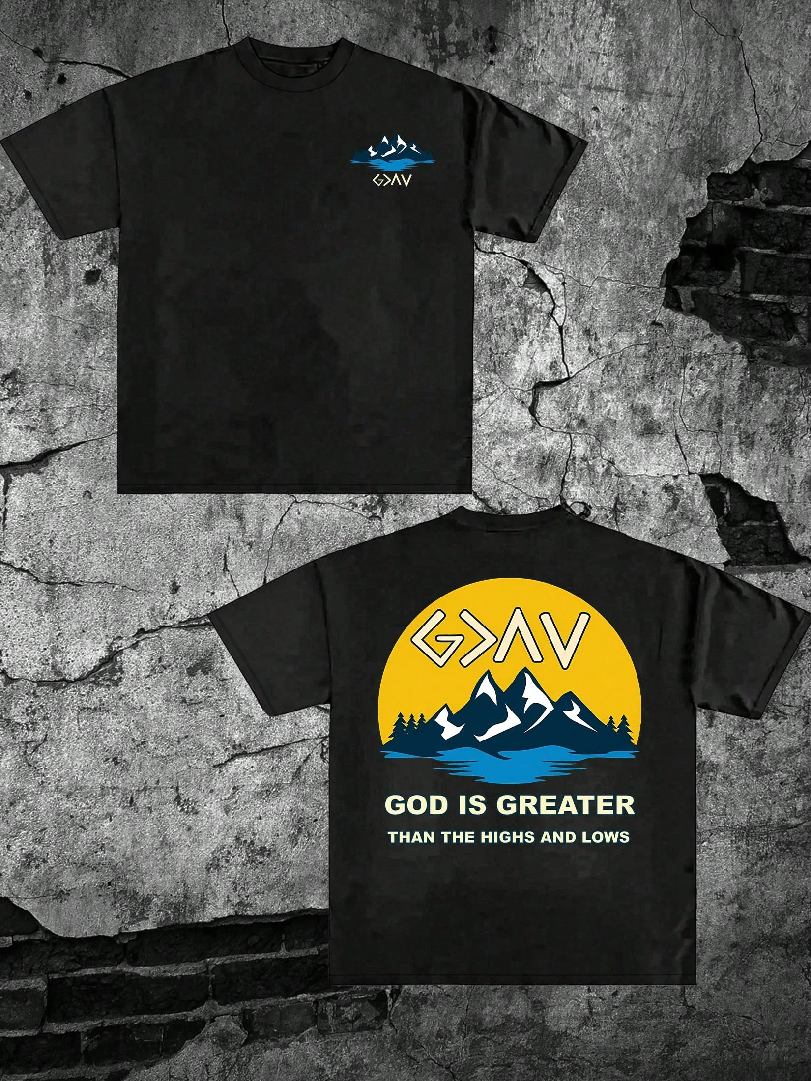 

Men's T-shirt GOD IS GREATER Printing Short-Sleeved T-Shirt Men's Summer Round Neck Unisex Breathable harajuku COTTON streetwear