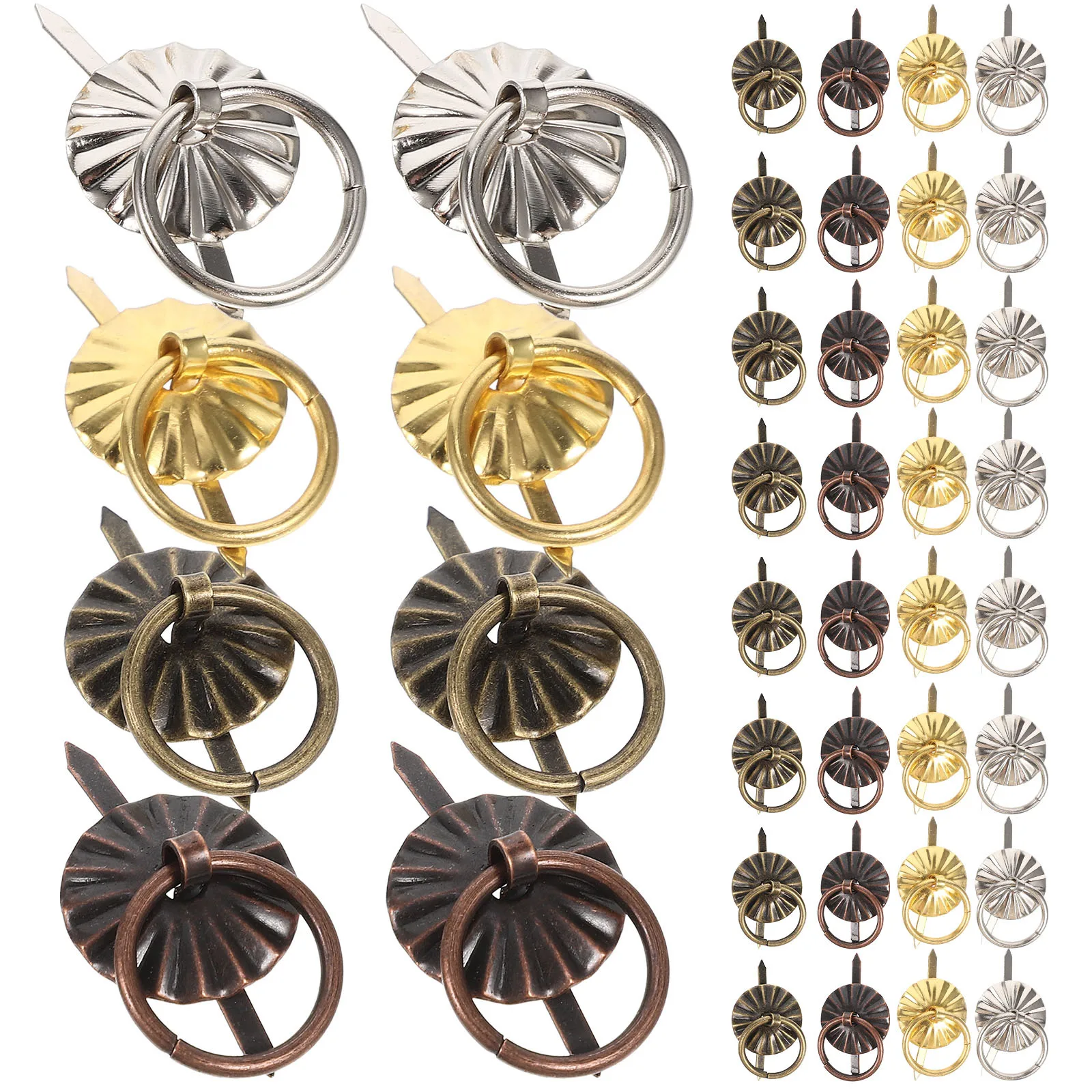 

40Pcs Mini Vintage Metal Drawer Pulls Cabinet Knobs Style Decorative Handles for Wardrobes Cabinets DIY Furniture