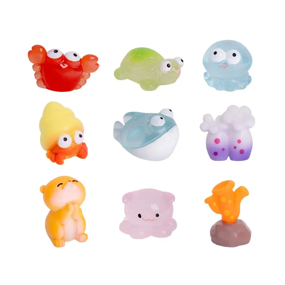 Resin Crafts Marine Animals Fish Ornaments Cute Mini Miniatures Animals Figurines DIY Coral Fish Garden Decorations Aquarium