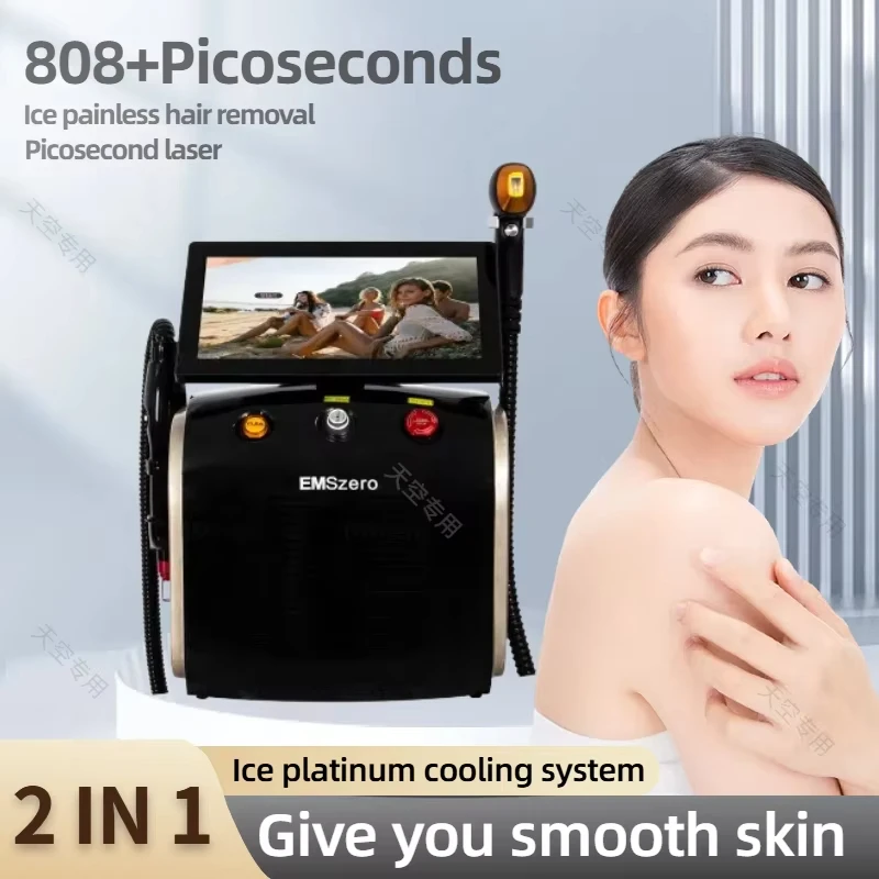 

Ice Painless Alexandrite 2 in 1 Diode Laser Hair Remova Picosecond Laser Tattoo Removal Multi-function cooling system beauty