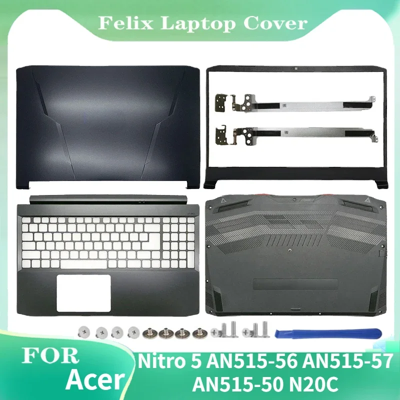 

New laptop case For Acer Nitro 5 AN515-55 56 AN515-57 AN515-50 N20C1 Laptop LCD Back Cover/Front Bezel/Hinges/Bottom Case Black