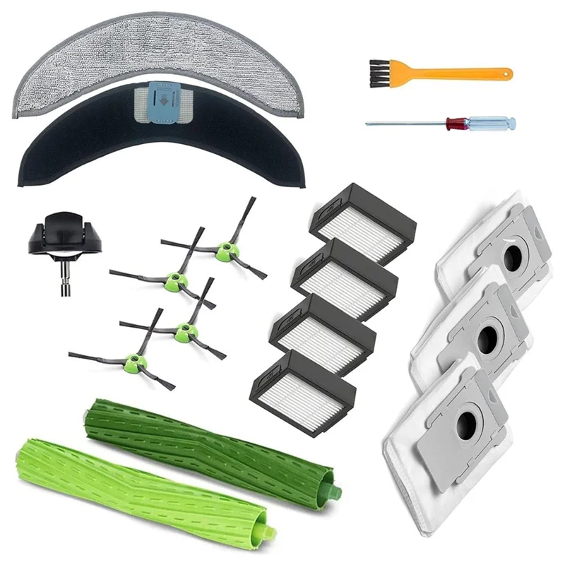 AB43-para Irobot Roomba Combo J7 +/Plus Robot aspirador Cepillo Lateral principal filtro Hepa paño de mopa bolsas de polvo piezas de repuesto