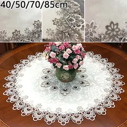 40/50/70/85cm Round Tablecloth Lace Floral Table Cover Dustproof Home Festival Table Cloth  Anti Fouling Cover Cloth Decor