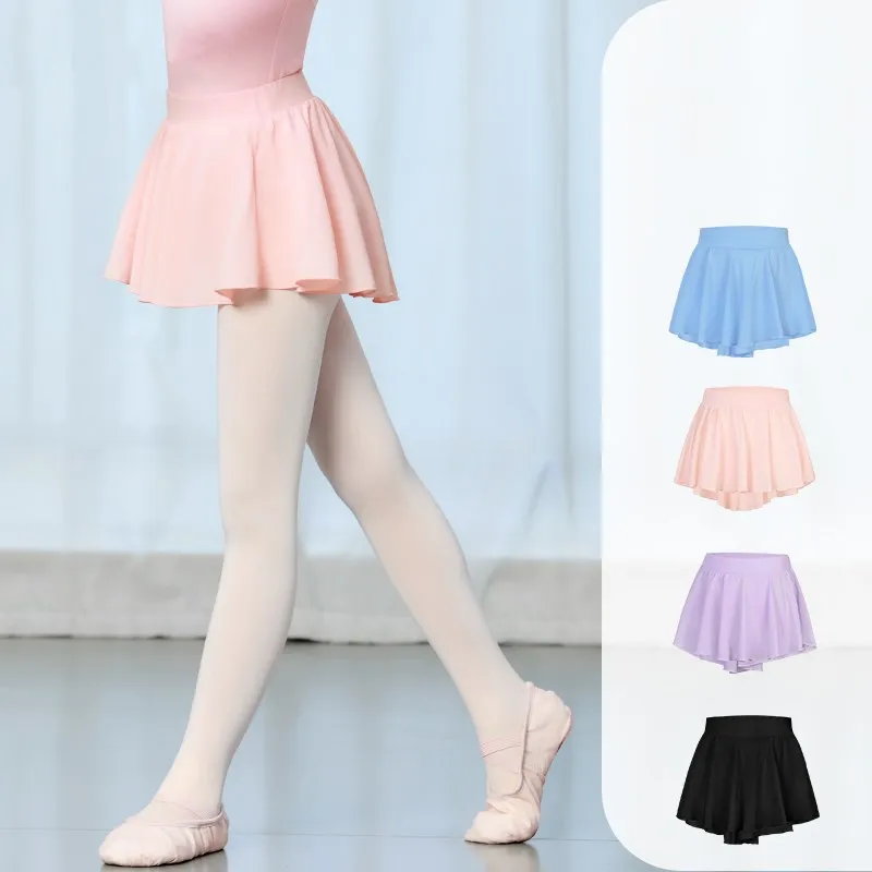 Girl Flowy Athletic Shorts for Dancing Yoga Gymnastics Ballet High Low Tutu Skirt Pant Tumbling Bottoms Wide Leg Teens Culottes