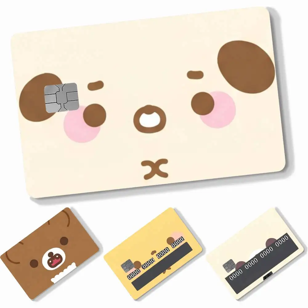 Cartoon Cute R-Rilakkuma 4pcs Credit Card Skin Stickers Suitable for Bank Debit Subway Bus Transit Pass Decorative Cover