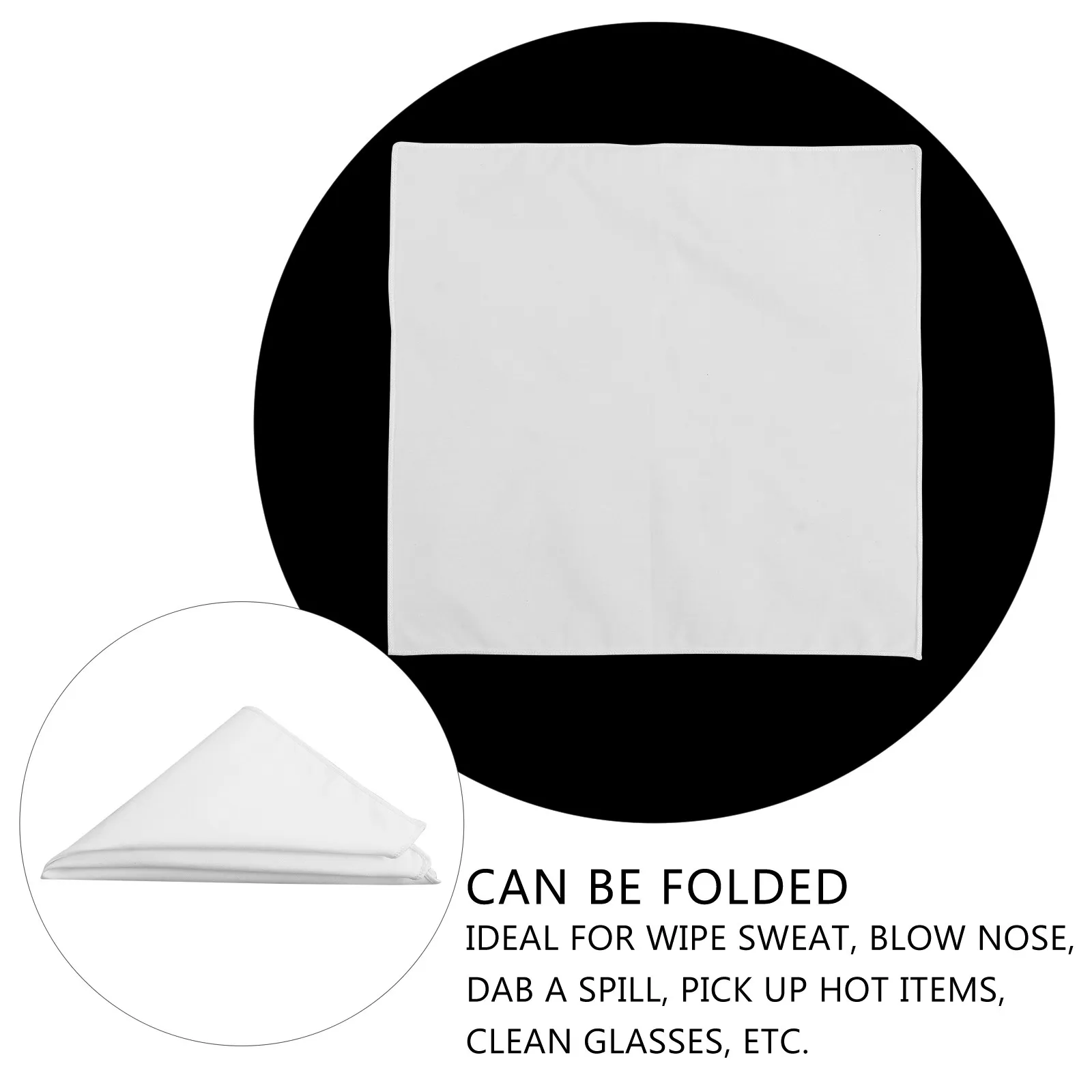 1Pcs White Men Handkerchief Square Sweat-Absorbent Simple Pocket Towel Multi-Function Hankies for Daily Carry
