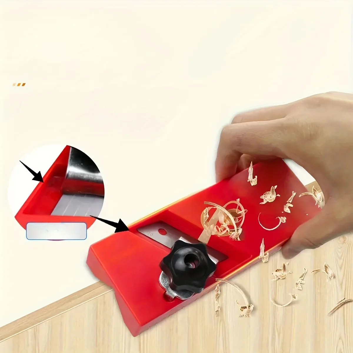 Portable Wood Chamfer Plane, Hand‑Held Edge Trimming Hand Plane,Plastic Woodworking Planer for Quick Edge Chamfering & Deburring