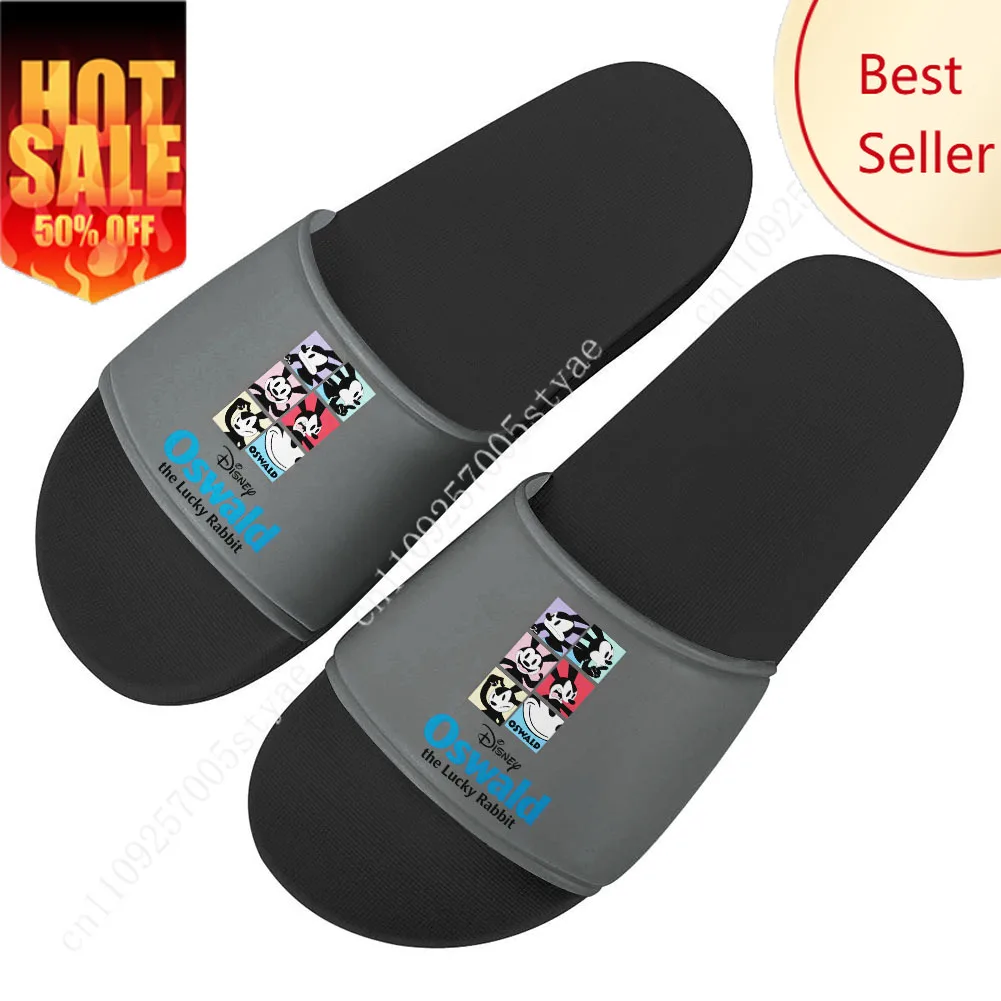 

Oswald the Lucky Rabbit House Slippers Disney Cartoon Movies Sandals Design Your Photo Text Logo Holiday Gifts Custom Shoes
