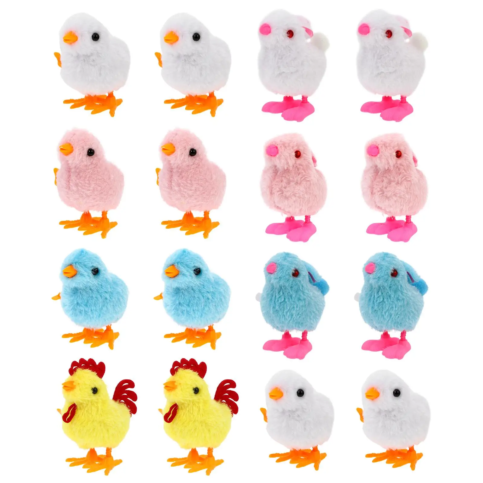 

16 Pcs Easter Chick Toys Bunny Clockwork Toys Wind Up Animals Novelty Springs Springs High Quality Plastic Safe Baby