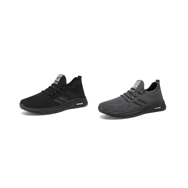 

Sports Men Autumn Odorless Feet Fly Woven Breathable Casual Soft Soled Lightweight Sports Shoes Solid Color Versatile Sneakers